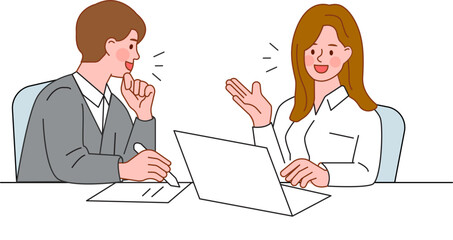 Illustration of people working at the office