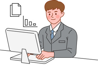 Illustration of people working at the office