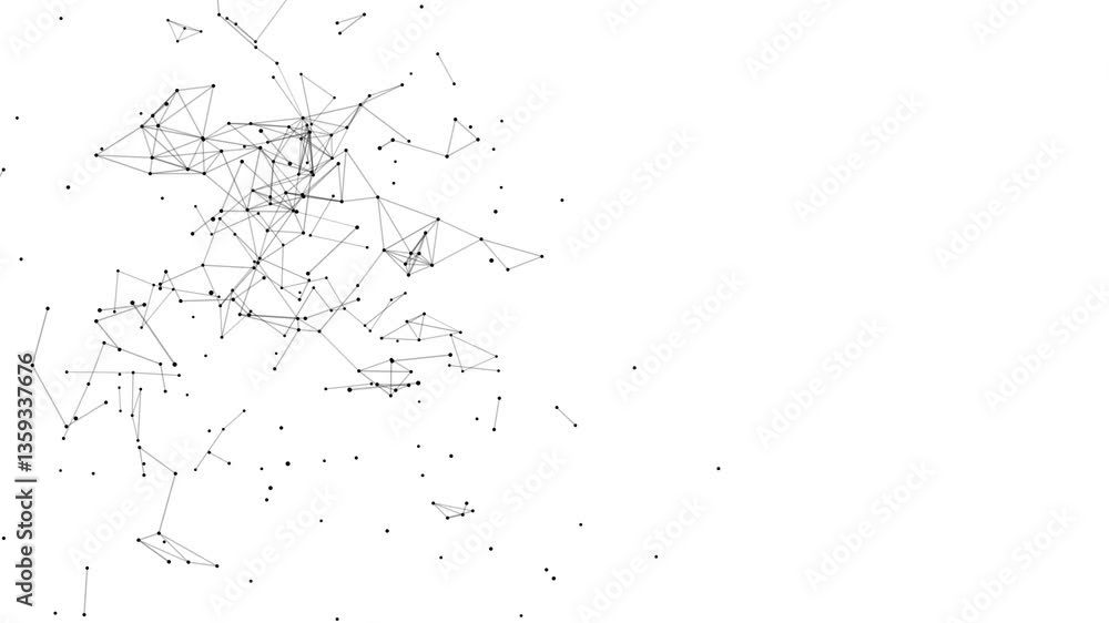 Poster line connect network animation on white background. line technology data connection and business bac