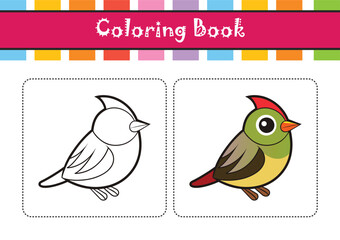  Ruby-Crowned Kinglet Bird Realistic Illustration