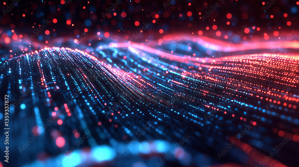 Aufkleber quantum flow of information. strings, beams of digital flow. cpu, processor and data loop. tension, 