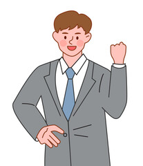 business man with a hand