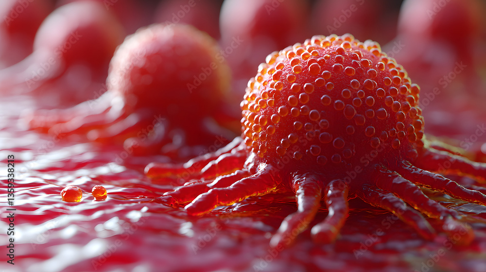 Poster red berry: a macro view of a vibrant red berries, with its skin and delicate textures. capturing a g