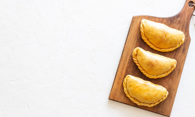 Baked empanadas. Latin American cuisine. Recipe. Fast food.