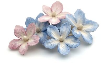 Pink  Blue Decorative Flowers.