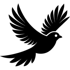 bird black silhouette vector, Simple silhouette Design vector icon with white background. Wild bird
