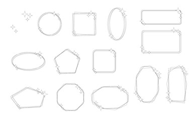 シンプルで繊細な星のフレームセット。