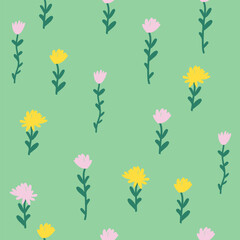 Seamles pattern with flowers. Vector illustrations