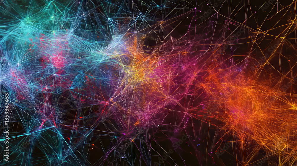 Poster stream, flow digital data. big data analytics and business strategy for innovative solutions. 3d ill