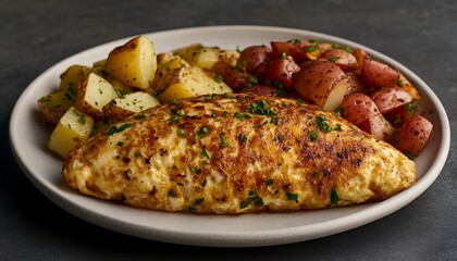 Savory Frittata with Roasted Potatoes.