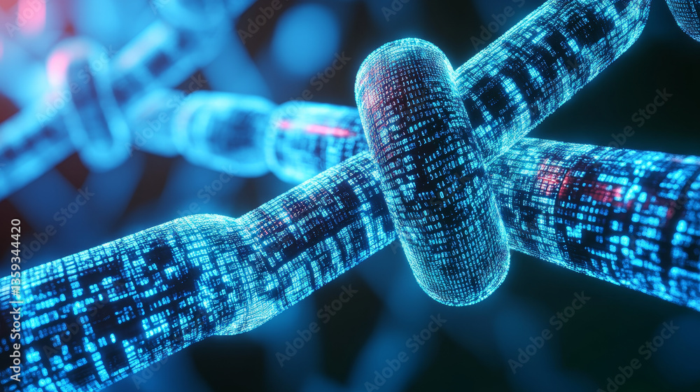 Poster retro cyber big data panel. cluster structure analytics. 3d illustration of information blocks of th