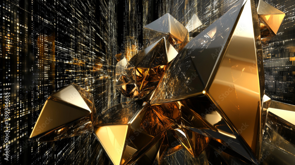 Poster abstract futuristic background on a theme of digital technologies. polygonal spheres on the backgrou