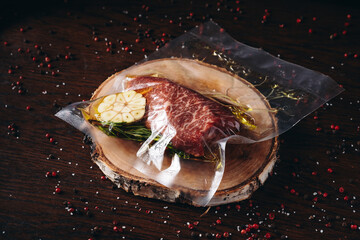 Vacuum Sealed Raw Beef Steak
