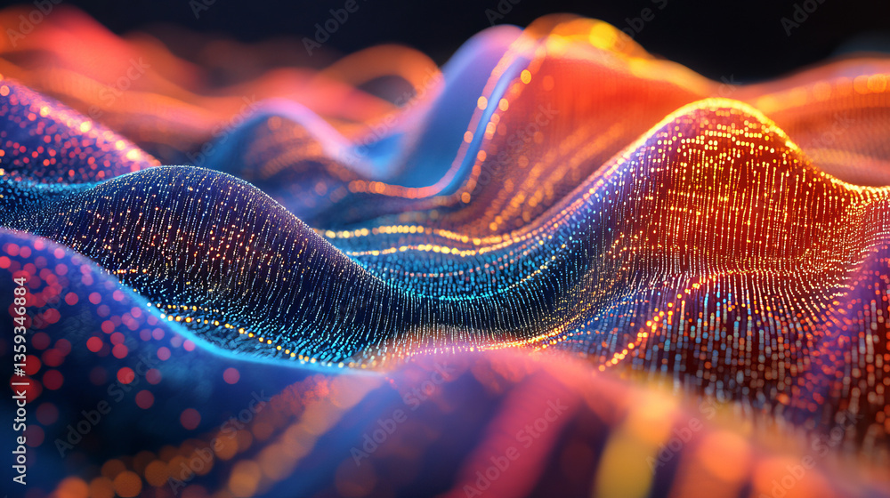 Poster binary code, digital data field, information flow. 3d illustration of ones and zeros, tech backgroun