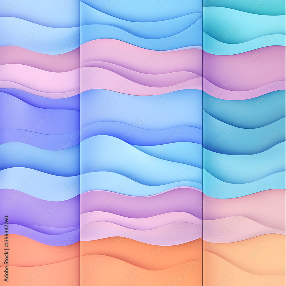 Aufkleber dynamic wave patterns artwork digital canvas abstract design contemporary style aesthetic visualizat