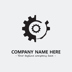 Gear illustration for logo company black and white vector image
