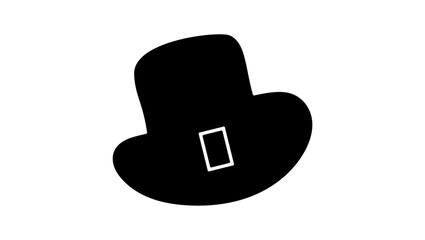 leprechaun hat , black  isolated silhouette