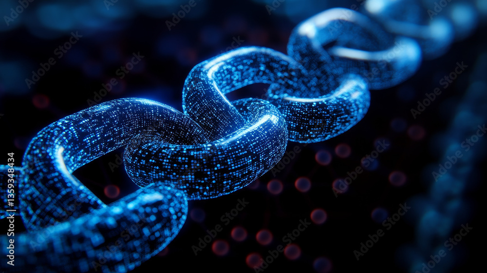 Poster blockchain, big data, data processing, cloud database. virtuality and ai. information blocks, digita