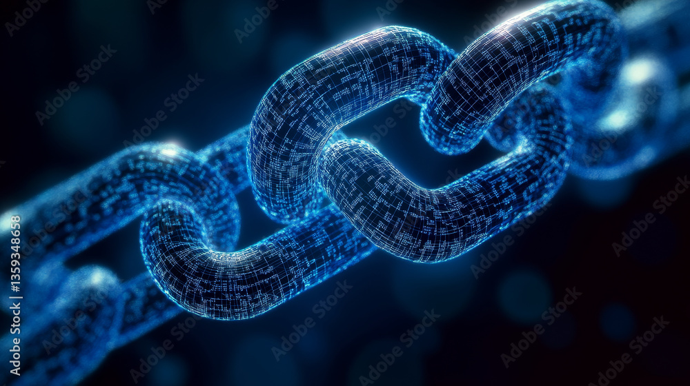 Poster concept of a network based on blockchain technology. abstract futuristic illustration of a global co
