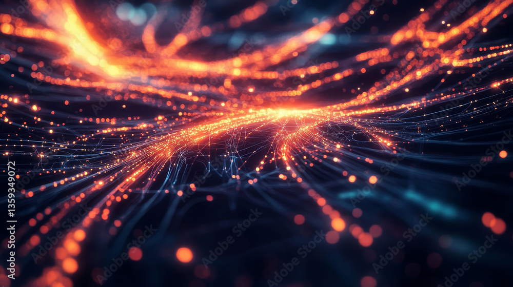 Poster cloud technologies. high tech poster. network space. internet communications and nanotechnology. pol