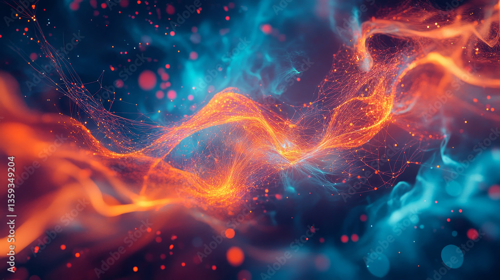 Poster cloud technologies. high tech poster. network space. internet communications and nanotechnology. pol