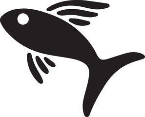 Fish icon flat and minimal vector art illustration on a white background.
