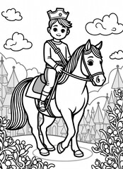 Elf character hugging a tree in a whimsical coloring page  