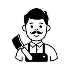 Butcher man hand drawn illustration