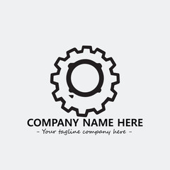 Gear illustration for logo company black and white vector image
