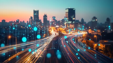 Obraz premium Smart City Visualization Using Digital Twin Technology