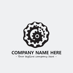 Gear illustration for logo company black and white vector image
