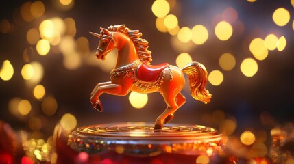 Enchanted Unicorn Carousel Horse Figurine