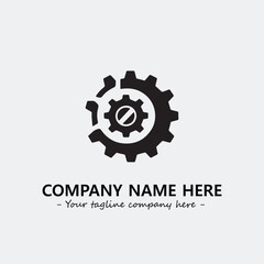 Gear illustration for logo company black and white vector image

