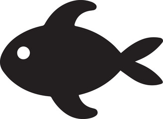 Fish icon flat and minimal vector art illustration on a white background.
