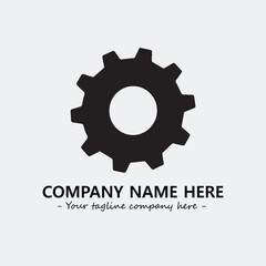Gear illustration for logo company black and white vector image
