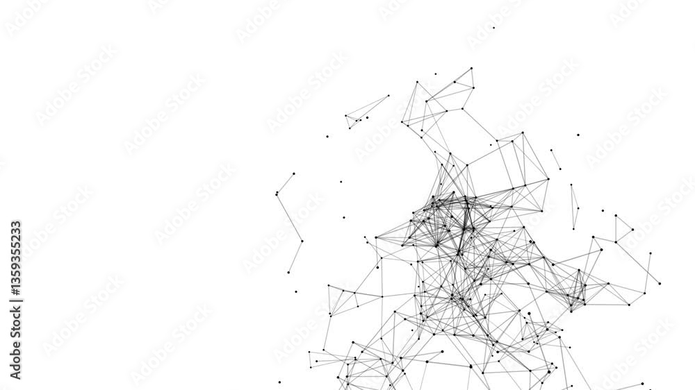 Poster line connect network animation on white background. line technology data connection and business bac