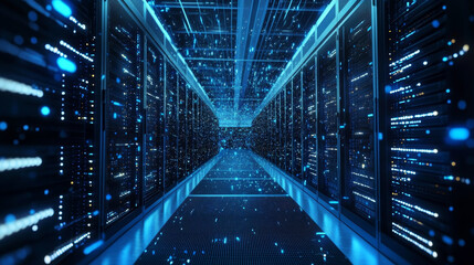 Global database. Motherboard, processor, CPU, quantum computer 3D illustration. High tech, Blockchain, Cyberspace, Innovation and technology