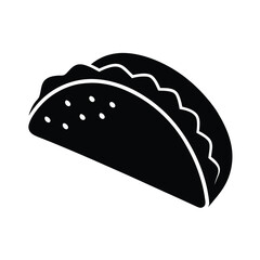 Black Taco Icon Street Food Silhouette Illustration.