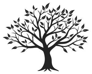 Obraz premium tree branch silhouette vector illustration