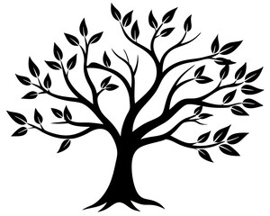 Obraz premium tree branch silhouette vector illustration