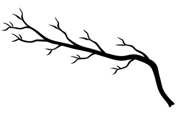 tree branch silhouette vector illustration © tanvir