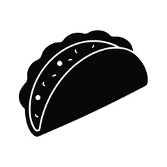 Mexican Fast Food Taco Minimalist Vector Clipart