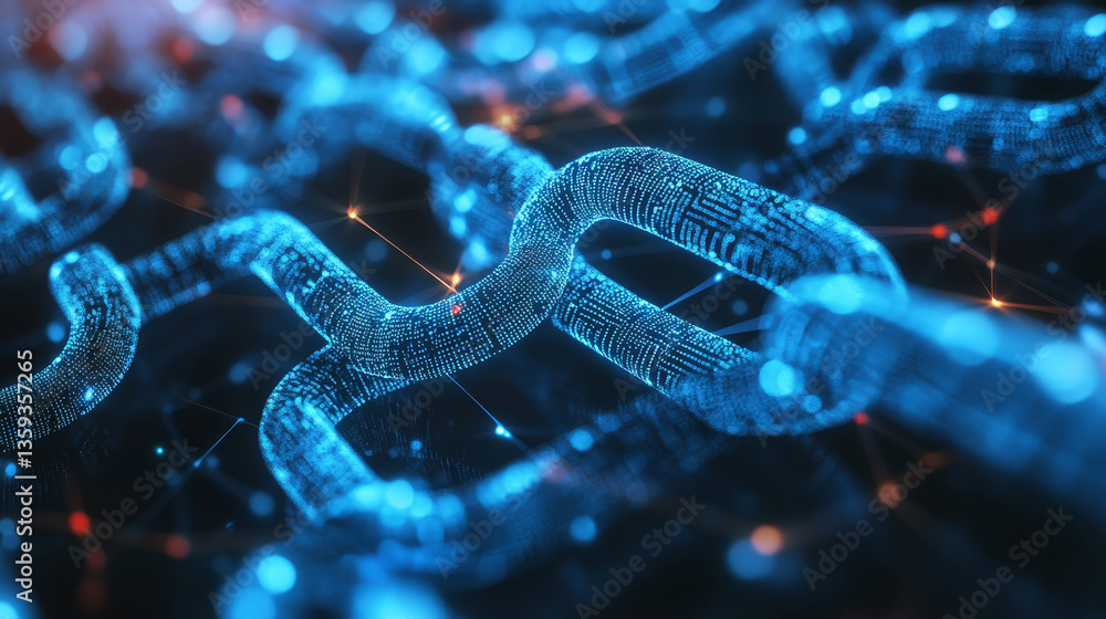 Poster big data stream. global decentralized network. future technology 3d illustration. visualization bloc
