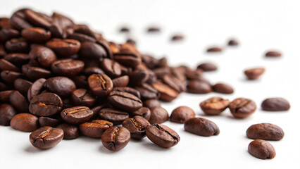 Fototapeta premium Roasted Coffee Beans Pile Close-Up