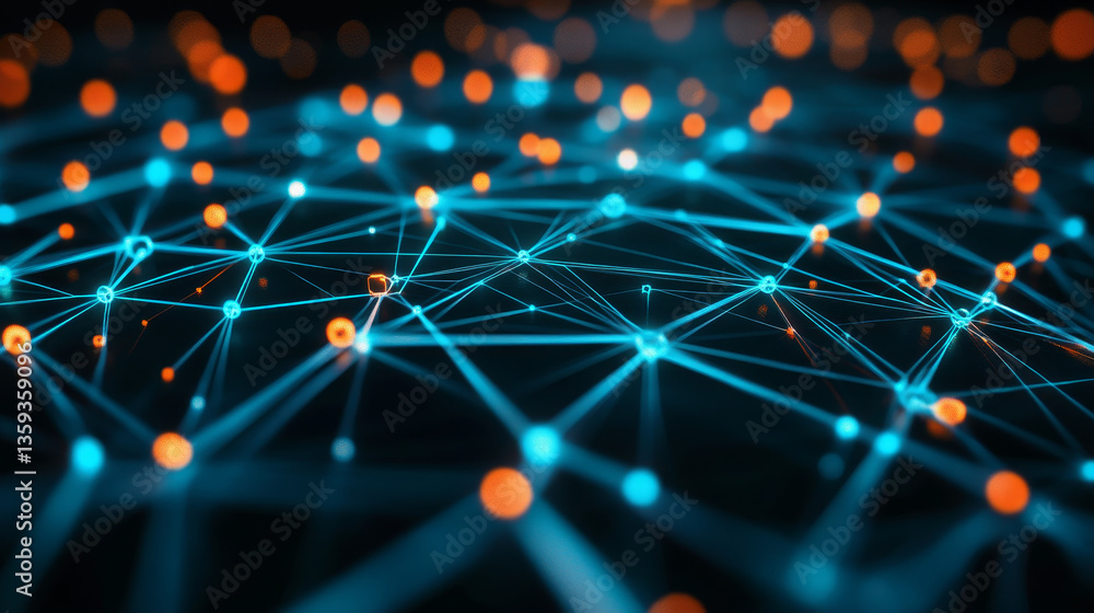 Poster network, blockchain, binary code. blocks of information, encoding and protection. big data analytics