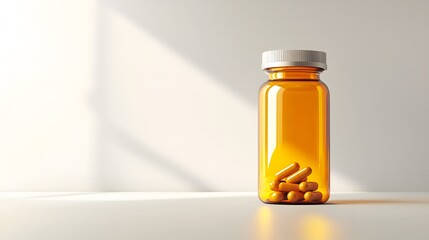 Health supplements bottle indoor setting product photography bright environment close-up wellness concept