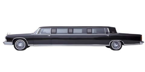 Illustration of Black Limousine Isolated on Transparent Background