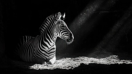 Naklejka premium Zebra in dramatic light