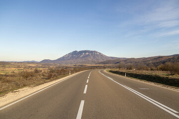 Road near Rtanj mountain in Serbia