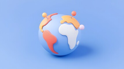 Naklejka premium Stylized 3D globe representing global communication network
